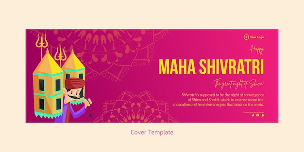 Conception De La Page De Couverture Du Modèle Heureux Maha Shivratri La Grande Nuit De Shiva