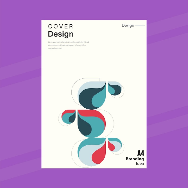 Vecteur conception de la page de couverture du projet de couleur géométrique