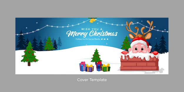 Conception De Page De Couverture Plate Du Modèle Joyeux Noël