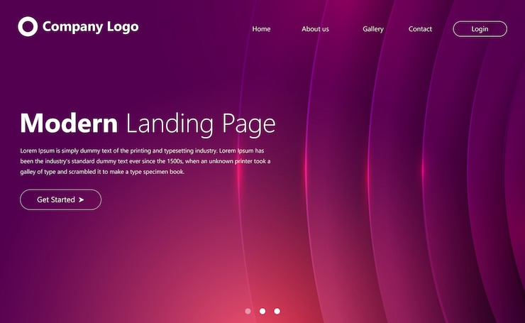 Conception de page de destination de site Web moderne