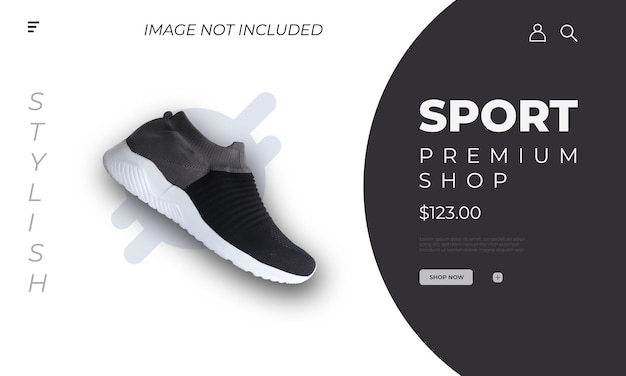 Conception De Page De Destination De Vente De Chaussures De Sport Vecteur Premium