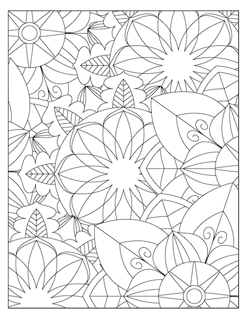 Conception De Pages De Motifs Floraux à Colorier Kdp