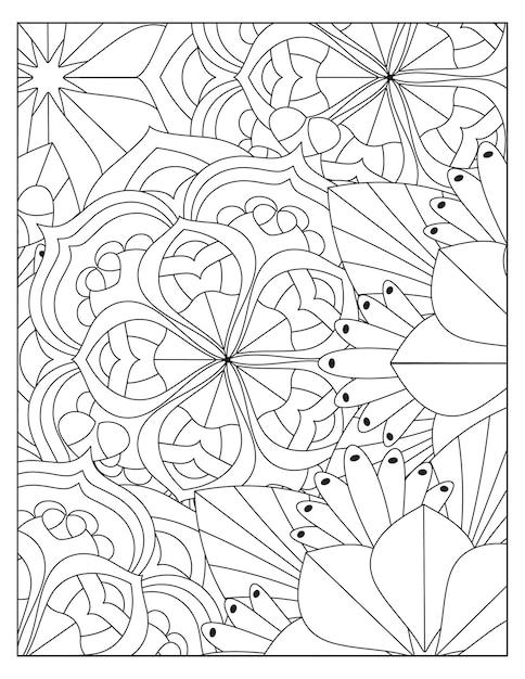 Conception De Pages De Motifs Floraux à Colorier Kdp