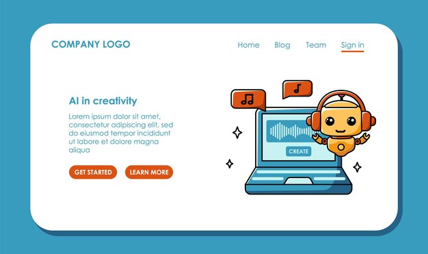La conception de pages Web sur l'utilisation de l'IA pour la musique génère un assistant Chat Bot pour les applications en ligne