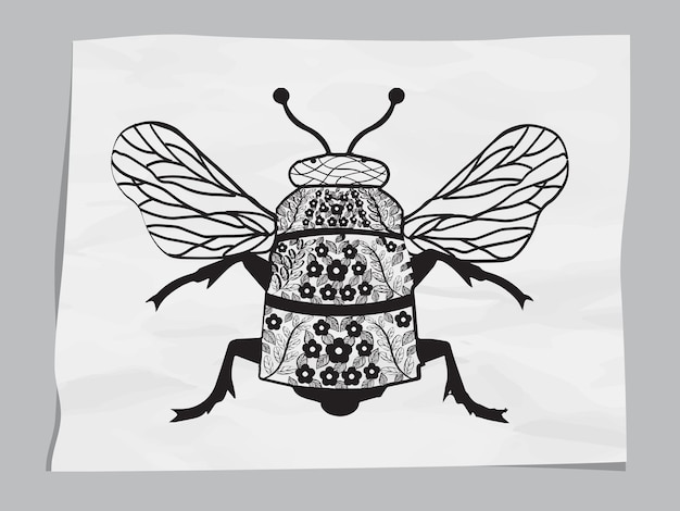 Vecteur conception de papier découpé d'abeille