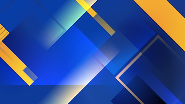Conception de papier peint de fond de lignes dynamiques de motif géométrique abstrait bleu jaune d'entreprise moderne