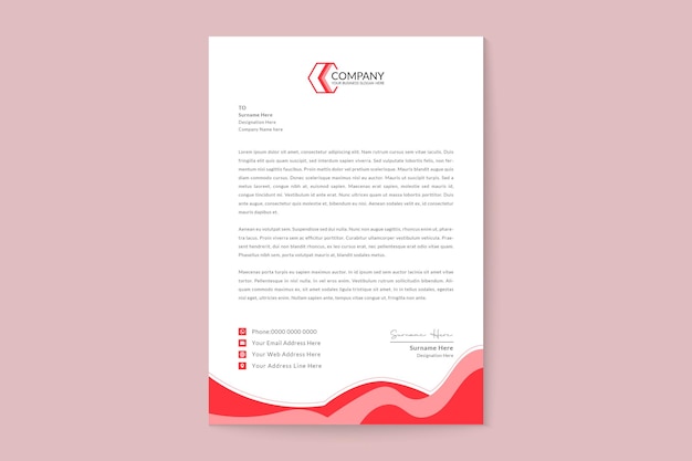 Conception de papier à en-tête simple et professionnelle d'entreprise