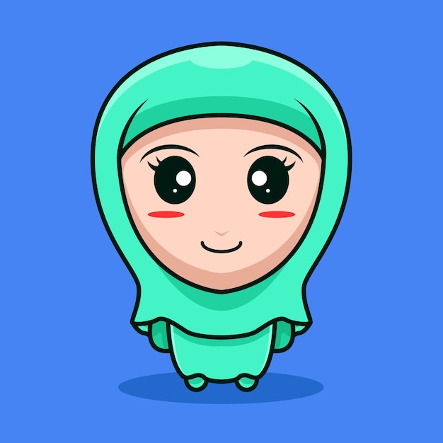 Conception De Personnage De Fille Hijab Illustration Mignonne