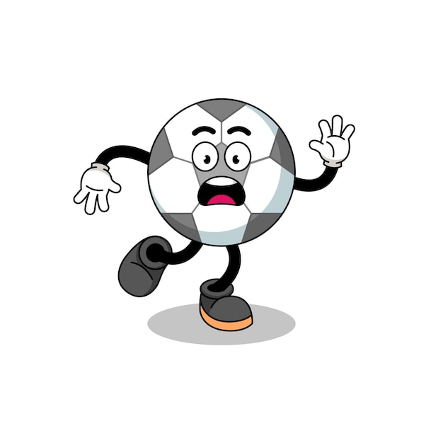 Vecteur conception de personnage d'illustration de mascotte de ballon de football glissant