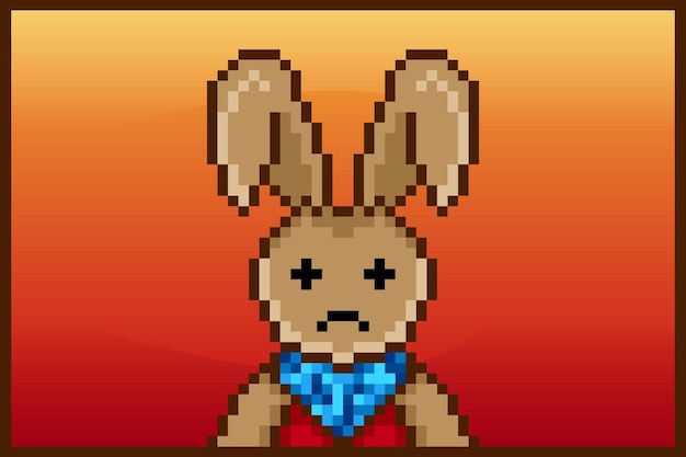 conception de personnage de lapin punk de style pixel pour le projet nft 629