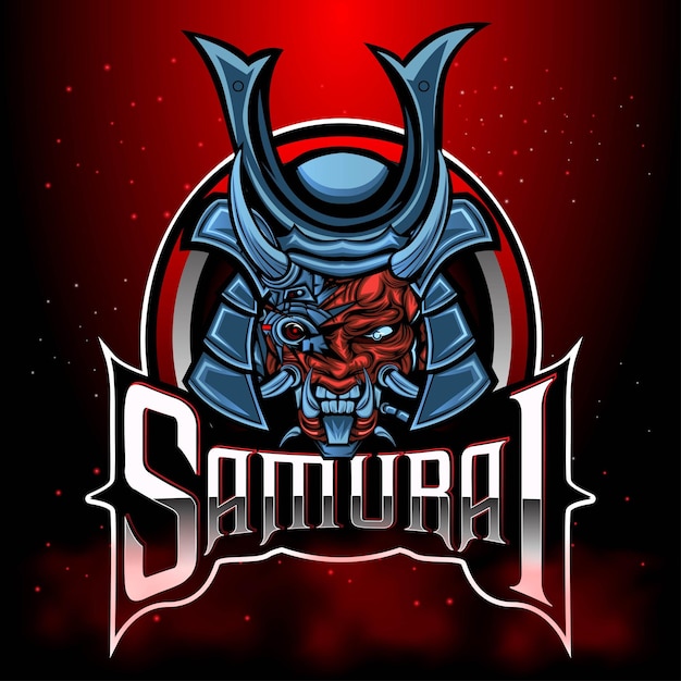 Conception De Personnage De Logo De Mascotte De Jeu Esport Samouraï Démon