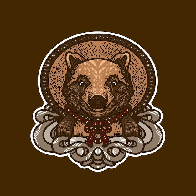 Conception de personnage de mascotte d'illustration japonaise de raton laveur tanuki