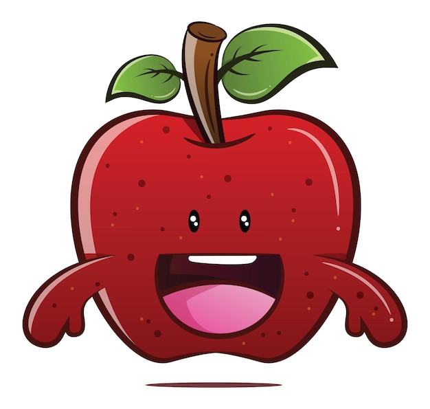 Conception de personnage de mascotte de pomme mignonne