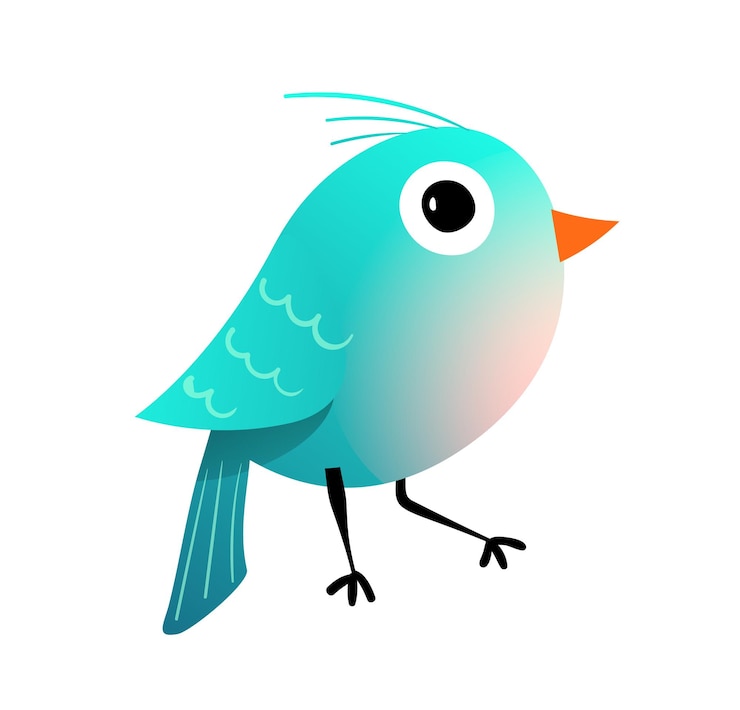 Vecteur conception de personnage d'oiseau de forêt mignon petit personnage de bébé birdie pour enfants oiseau adorable pour enfants clipart isolé vecteur animal dessiné à la main dans un style aquarelle