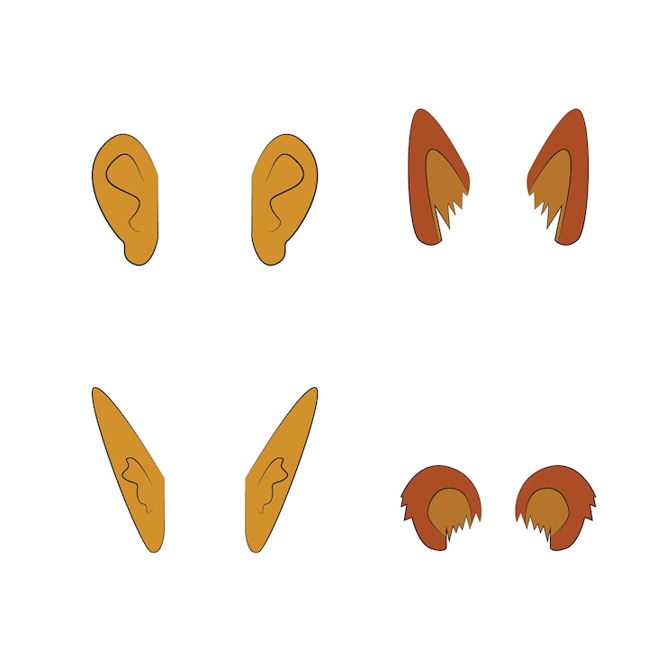 Vecteur conception de personnage d'oreilles
