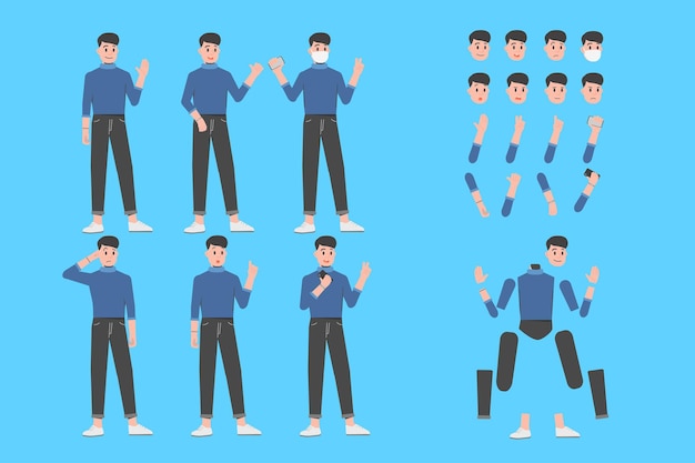 Conception de personnage plat homme décontracté