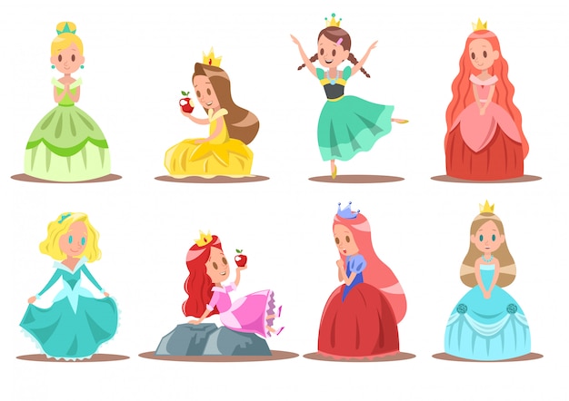 Vecteur conception de personnage de princesse