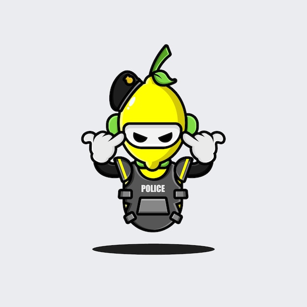 Conception De Personnage De Robot De Police De Citron