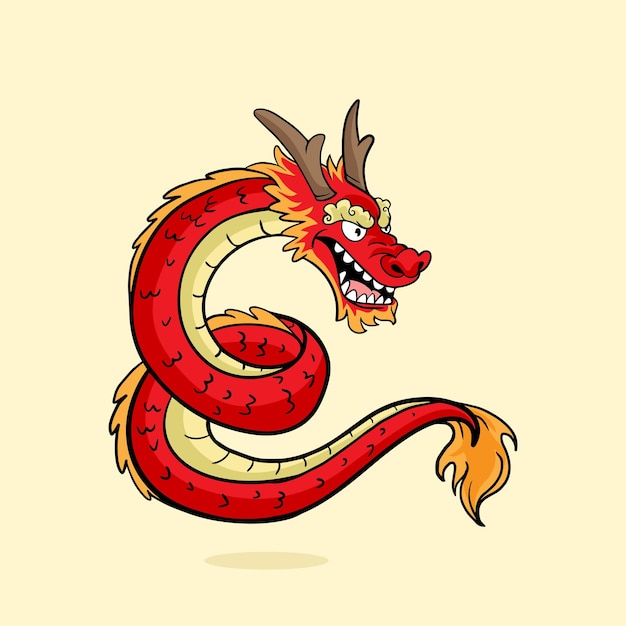 Vecteur conception de personnages de dessins animés dragon année du dragon