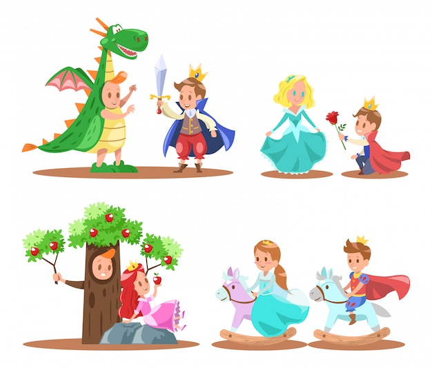 Conception De Personnages De Prince Et Princesse