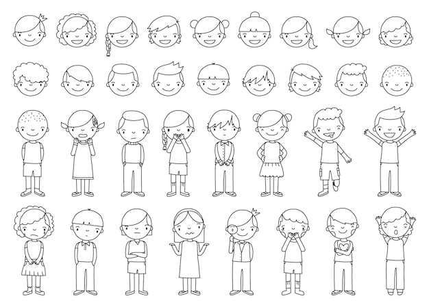 Vecteur conception de personnages vectoriels pour enfants