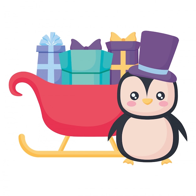 Vecteur conception de pingouin de noël