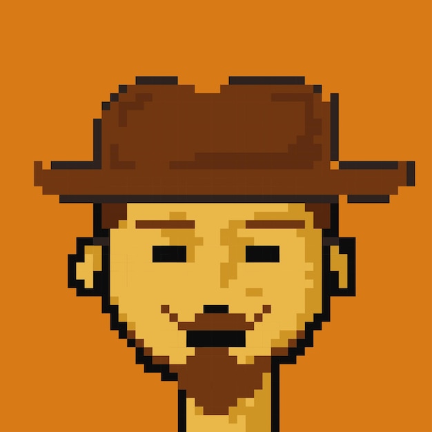 Vecteur conception de pixel de personnage de visage masculin