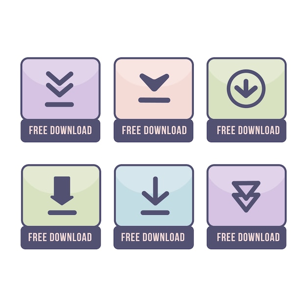 Vecteur conception plate d'icônes de téléchargement gratuit