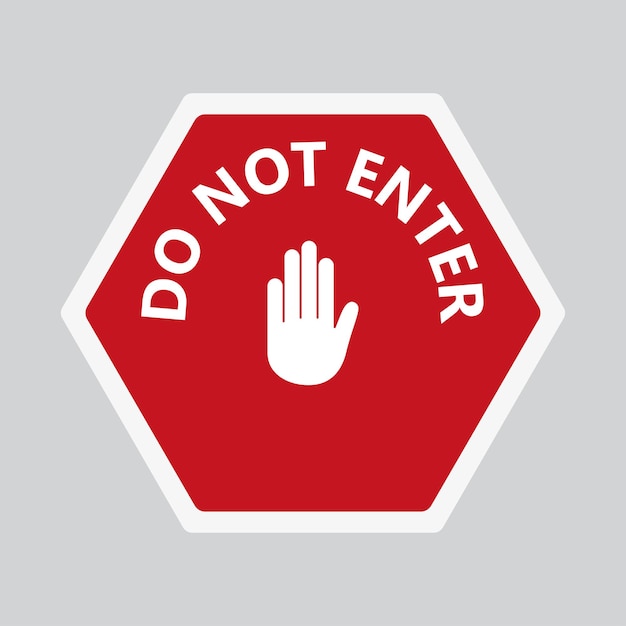 conception plate n'entrent pas dans la signalisation illustration vectorielle d'autocollant 02