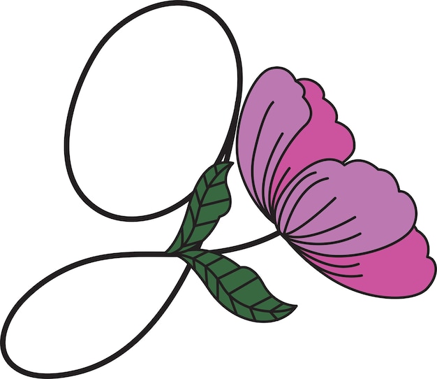 Vecteur conception de polices en forme de fleurs convient pour la création de logos ou utilisée pour enseigner aux enfants