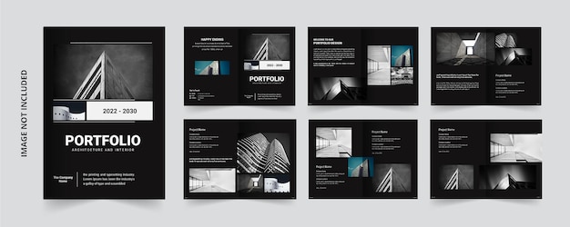 Conception de portefeuille ou de modèle de portefeuille d'architecture et d'intérieur, po polyvalent propre professionnel