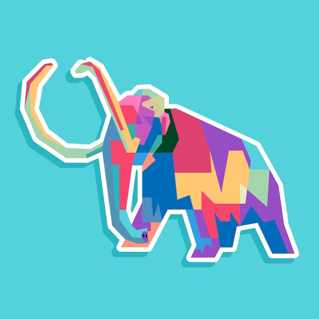 conception de portrait pop art éléphant coloré