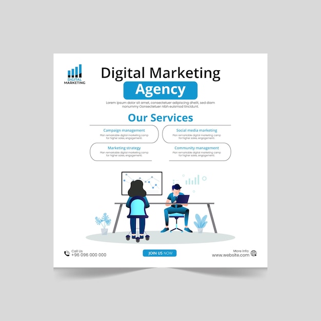 Conception de poste de marketing numérique