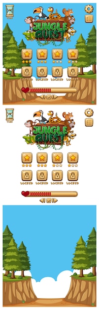 conception pour jeu d'ordinateur avec animaux et champ