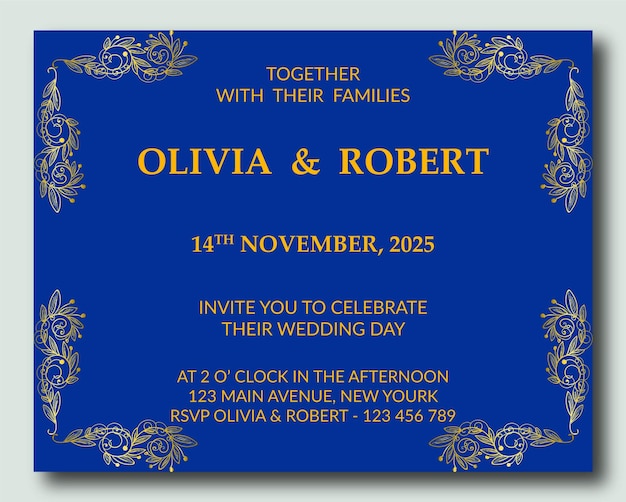 Conception professionnelle de cartes d'invitation de mariage