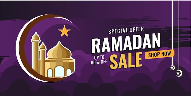 Conception De Promotion De Modèle De Bannière De Réduction De Vente Ramadan Pour Les Entreprises Modèle De Bannière De Vente Ramadan De