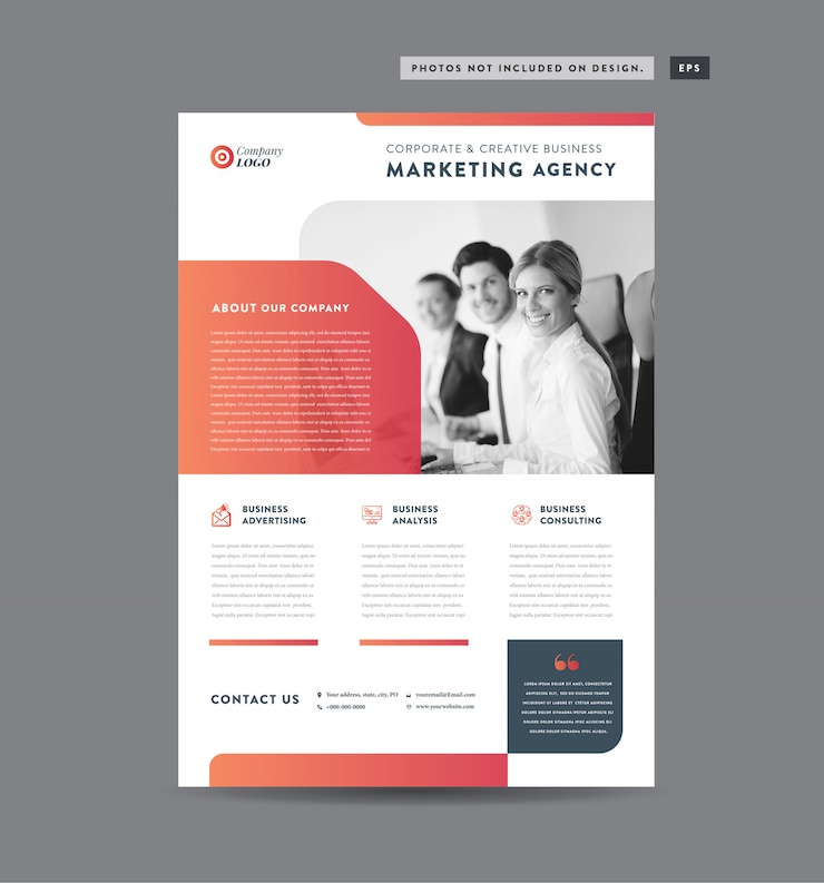 Vecteur conception de prospectus d'entreprise | conception du document et du dépliant | conception de fiches marketing