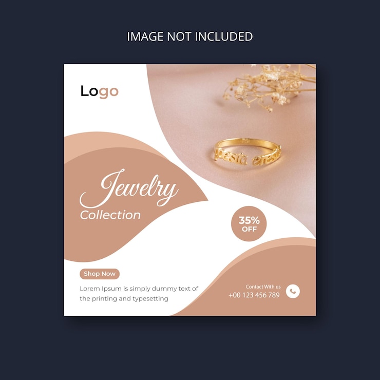 Conception de publication de bijoux sur les réseaux sociaux