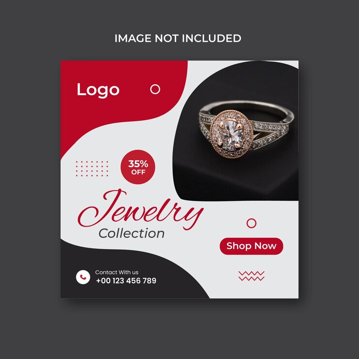 Conception de publication de bijoux sur les réseaux sociaux