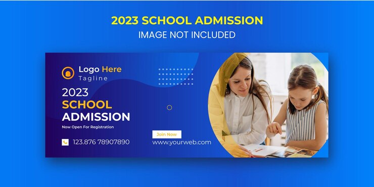 Conception de publication de couverture facebook pour l'éducation et l'admission à l'école