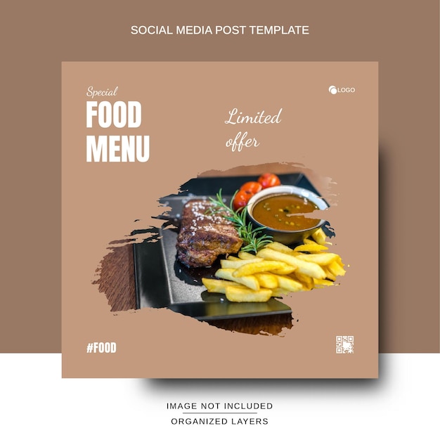 Conception de publications sur les réseaux sociaux pour le menu alimentaire