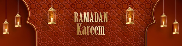 Vecteur conception de ramadan kareem sur fond islamique