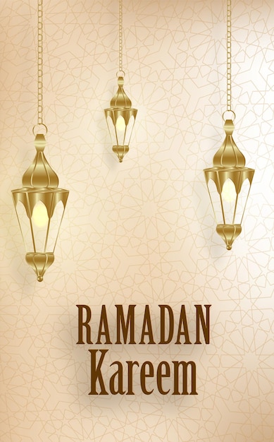 Conception De Ramadan Kareem Sur Fond Islamique