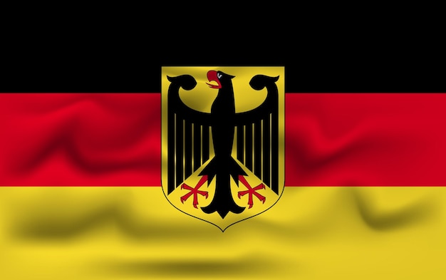 Conception réaliste du drapeau vectoriel de l'Allemagne