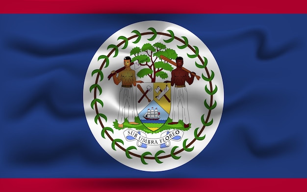 Conception réaliste du drapeau vectoriel du Belize