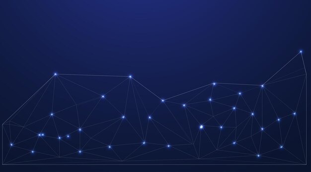 Conception de réseau poly faible Nodes de connexion 3D stylisés et structures Web pour les applications d'interface utilisateur technologique et les visuels numériques