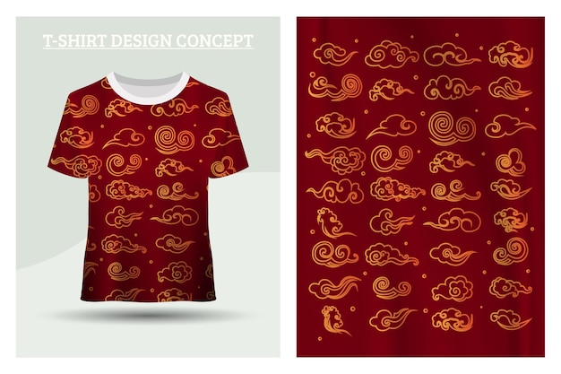 Conception De Robe Rouge Nuage Chinois