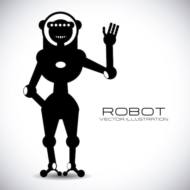 Conception De Robot Sur Illustration Vectorielle Fond Gris