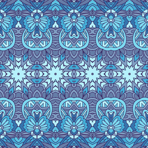 Conception Sans Couture De Vecteur De Motif Ornemental Bleu