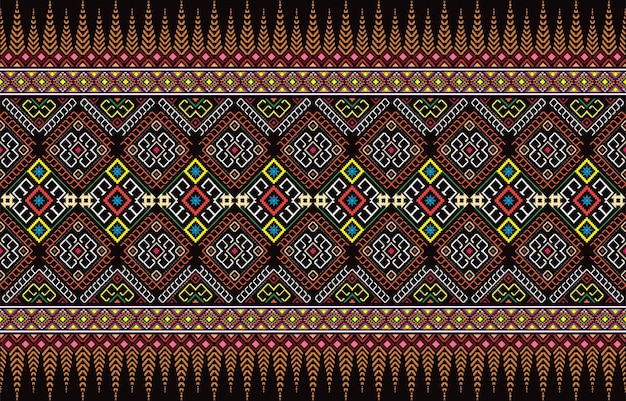 Conception sans couture de vecteur de tribu Navajo rétro dans différentes couleurs. Impression d'art géométrique fantaisie aztèque.